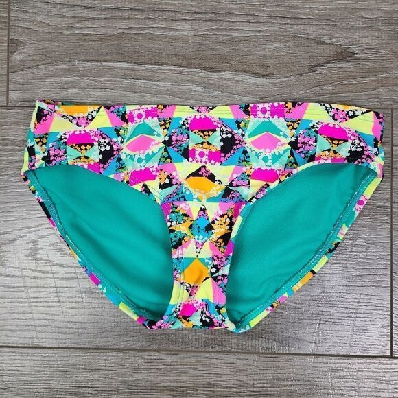 XHILARARION Girl's Neon Geometric Print 2 Piece Bikini Swimsuit Size 6 - Picture 6 of 11